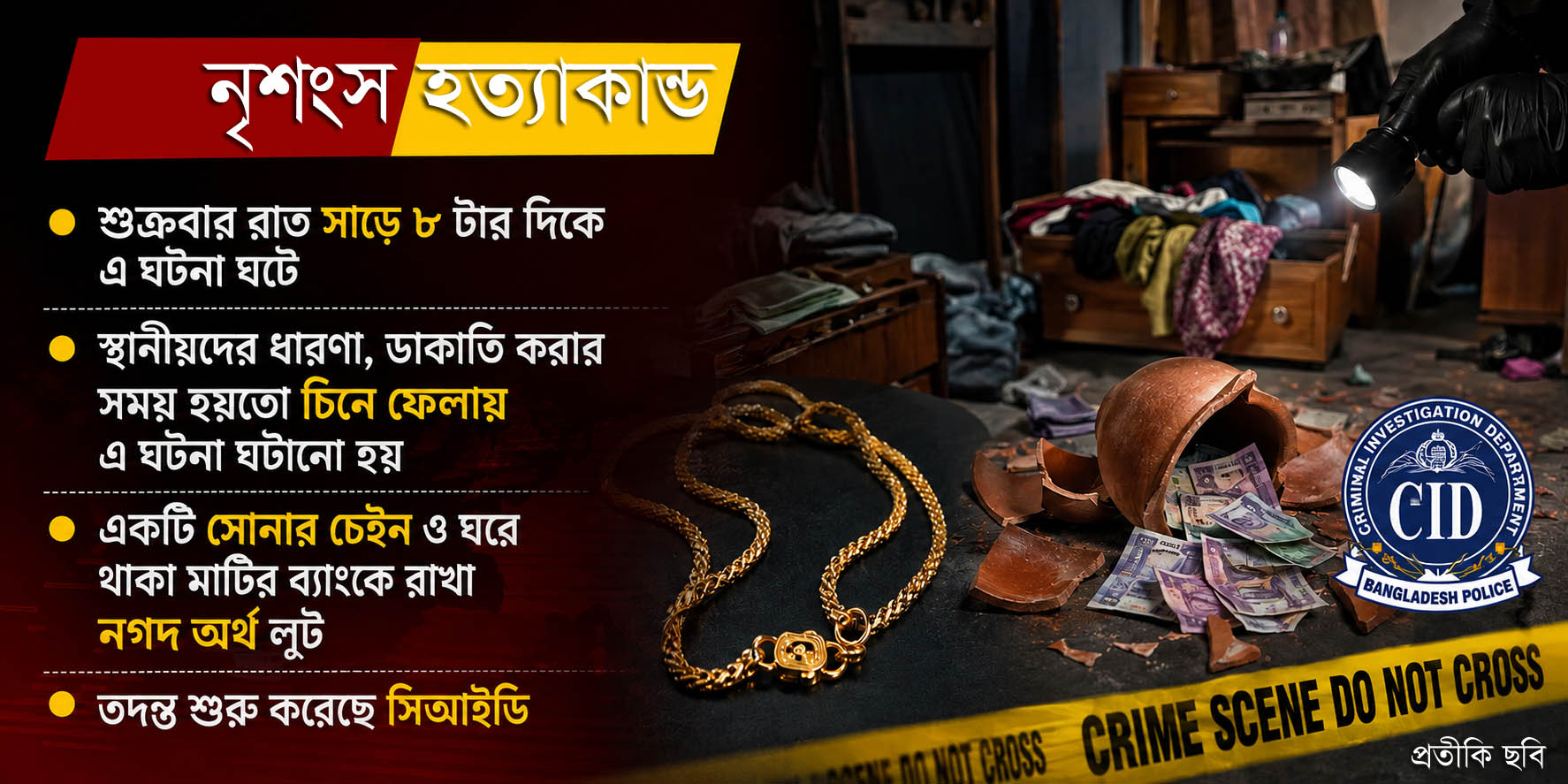 শোলাকুড়ী গ্রামে বিএনপি নেতার বৃদ্ধা মাকে কুপিয়ে হত্যা